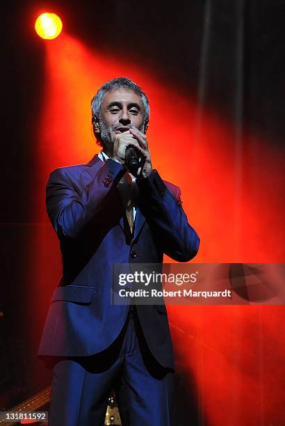 Sergio Dalma performs at the Theater Liceu on October 6, 2010 in Barcelona, Spain.