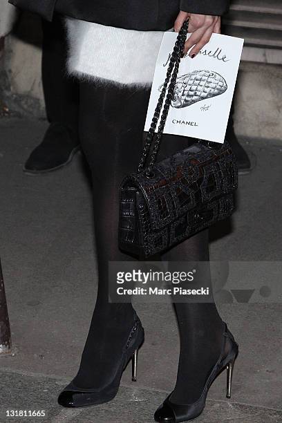Leigh Lezark arrives at the CHANEL dinner hosted in the honor of Blake Lively during Paris Fashion Week on March 5, 2011 in Paris, France.