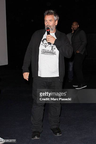 Luc Besson attends the 'Halal Police d'etat' premiere at UGC Cine Cite Bercy on February 15, 2011 in Paris, France.