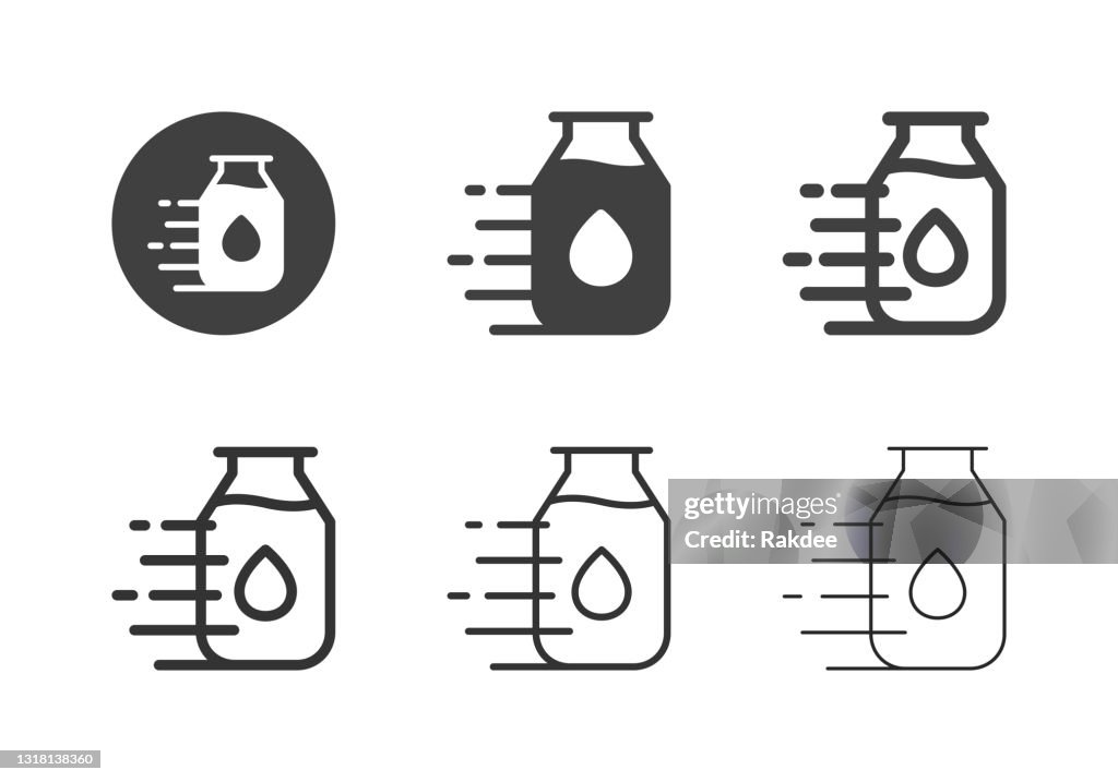 Milk Bottle Delivery Icons - Multi Series
