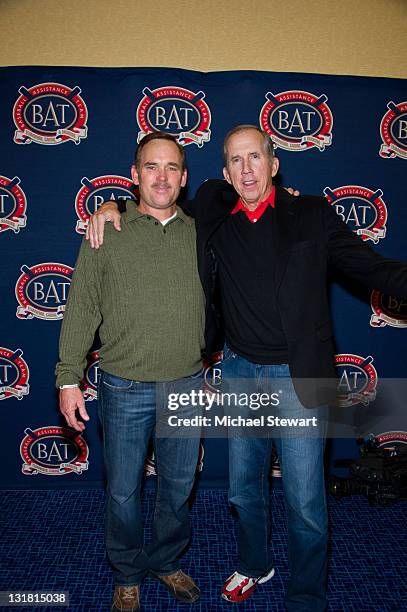 Player Howard Johnson and MLB manager Davey Johnson attend the 22nd annual Going to Bat for B.A.T. At The New York Marriott Marquis on January 25,...