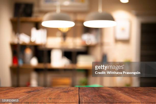 close-up of empty table - カフェ　テーブル　無人 ストックフォトと画像