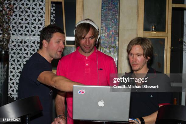 Steve Smith, Paul Harris and Ben Harris of Dirty Vegas perform at The Living Room bar at W New York - Time Square on January 26, 2011 in New York...