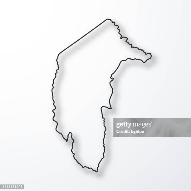 australian capital territory map - black outline with shadow on white background - canberra stock illustrations