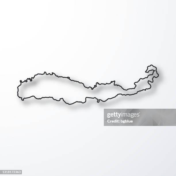 flores map - black outline with shadow on white background - flores stock illustrations