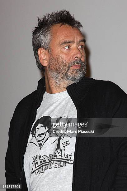 Luc Besson attends the 'Halal Police d'etat' premiere at UGC Cine Cite Bercy on February 15, 2011 in Paris, France.