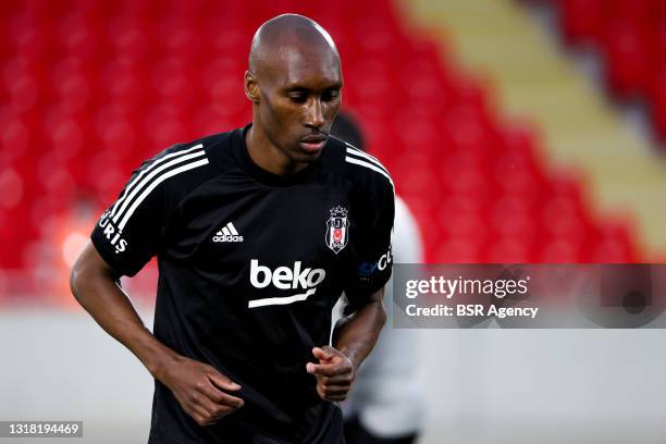 Atiba Hutchinson of Beskitas during the Turkish Super Lig match between Goztepe and Besiktas at Goztepe Gursel Aksel Stadi on May 15, 2021 in Izmir,...