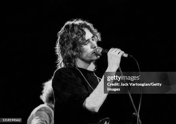 American alt-and folk/rock musician and singer-songwriter Jeff Buckley performs at the 'Greetings from Tim Buckley' concert, a tribute to his father,...