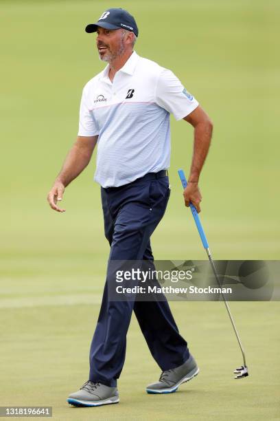 Matt Kuchar walks on the 16th hole green during round three of the AT&T Byron Nelson at TPC Craig Ranch on May 15, 2021 in McKinney, Texas.