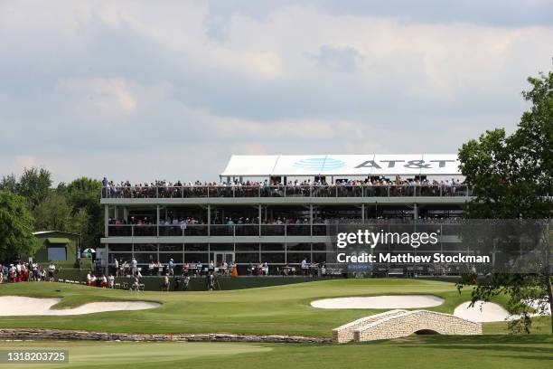 General view of the 18th hole green during round three of the AT&T Byron Nelson at TPC Craig Ranch on May 15, 2021 in McKinney, Texas.