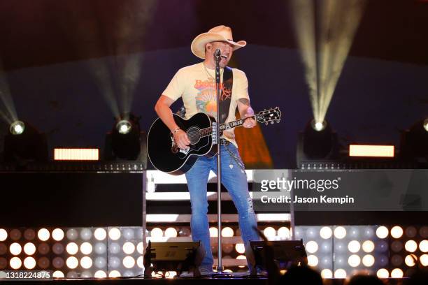 Jason Aldean performs during "Live From The Bonnaroo Farm" on May 15, 2021 in Manchester, Tennessee.