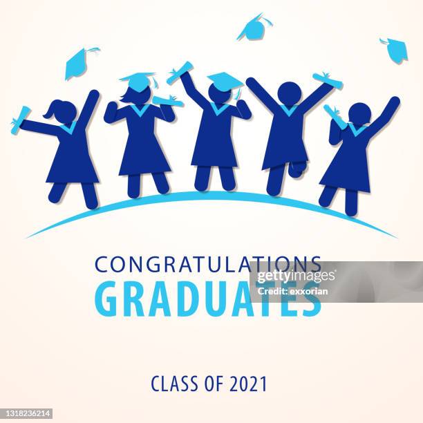 graduation silhouette - graduation gown vector stock illustrations