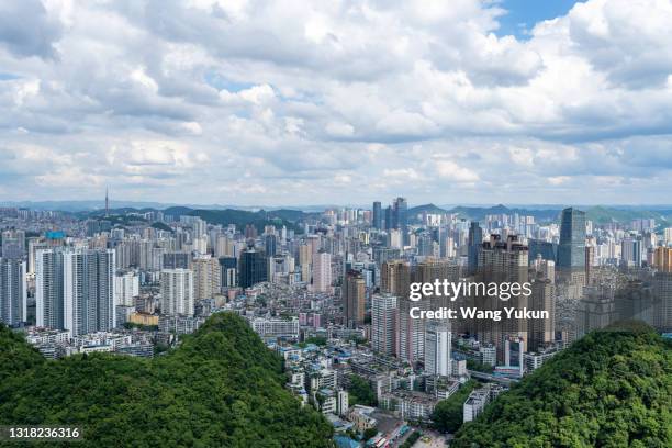 panoramic view of urban skyline in guiyang, china - guizhou province bildbanksfoton och bilder