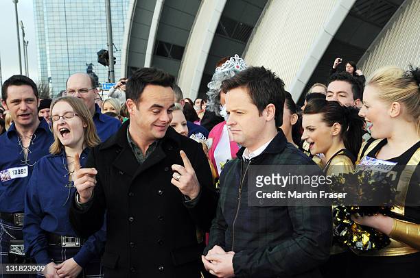 Anthony McPartlin and Declan Donnellly attend the auditions of Britain's Got Talent at SECC on January 18, 2011 in Glasgow, Scotland.