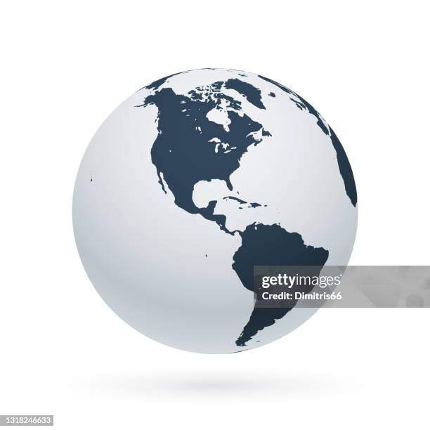 stockillustraties, clipart, cartoons en iconen met de bol die van de aarde zich op amerika concentreert. - grote oceaan