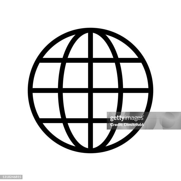 vector wireframe sphere. 3d earth globe model with meridians and parallels, or latitude and longitude. - parallel computing stock illustrations