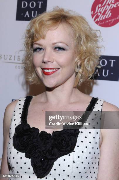 Emily Bergl attends The Supper Club Star-Studded Oscar Soiree & Special Preview Of 2011 Suzie Turner Red Carpet Collection on February 25, 2011 in...