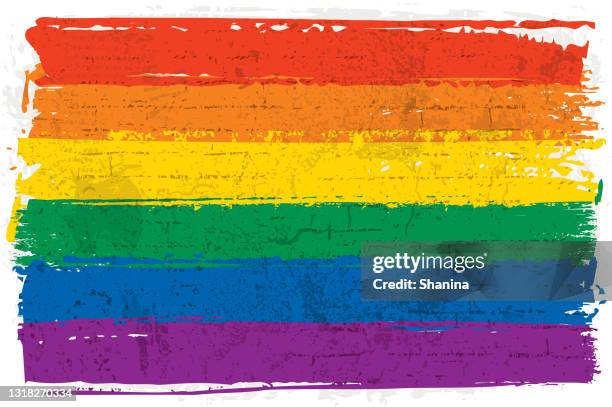 illustrazioni stock, clip art, cartoni animati e icone di tendenza di bandiera arcobaleno graffiti - mese dell'orgoglio lgbt