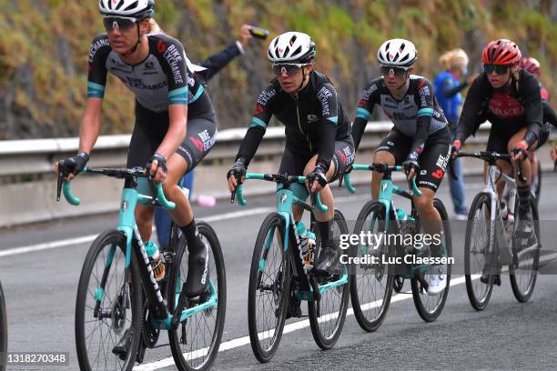 Moniek Tenniglo of The Netherlands, Amanda Spratt of Australia & Ane Santesteban Gonzalez of Spain and Team BikeExchange during the 3rd Gran Premio...