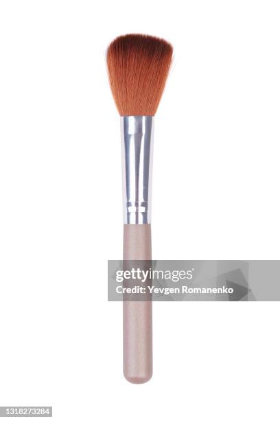 blush brush isolated on white background - sminkborste bildbanksfoton och bilder