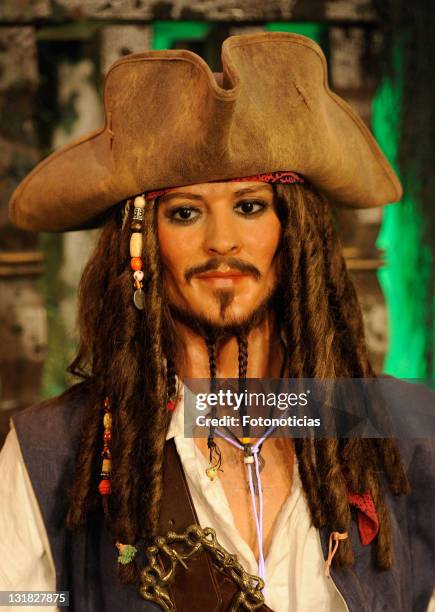 The Captain Jack Sparrow wax figure from 'Pirates Of The Caribbean: On Stranger Tides' is unveiled at the Museo de Cera on May 17, 2011 in Madrid,...