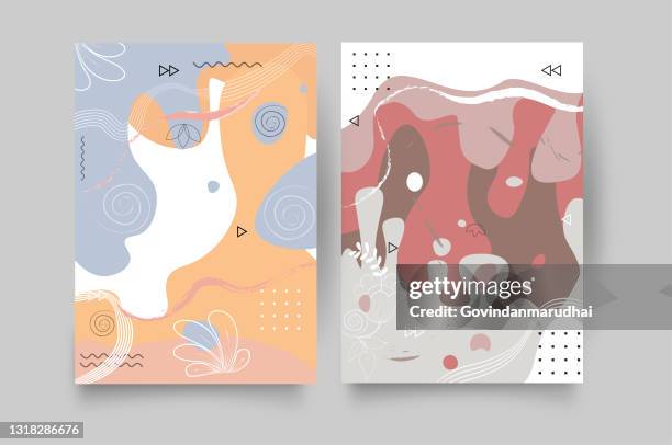 set of abstract creative artistic templates, trendy abstract universal template for promotion sale. able to use for social media posts, stories, mobile apps, banners design, web or internet ads - notebook cover texture stock illustrations