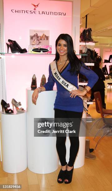 Miss USA 2010, Rima Fakih attends the Chinese Laundry Fall 2011 Shoe Collection launch at the Chinese Laundry Showroom on February 2, 2011 in New...