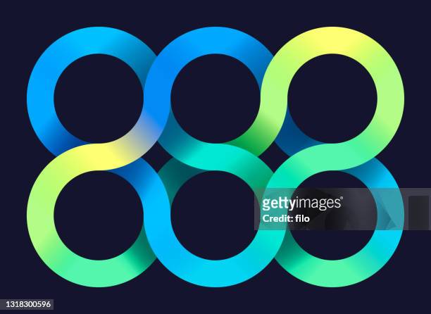 infinite loops abstraktes designelement - zahl 6 stock-grafiken, -clipart, -cartoons und -symbole