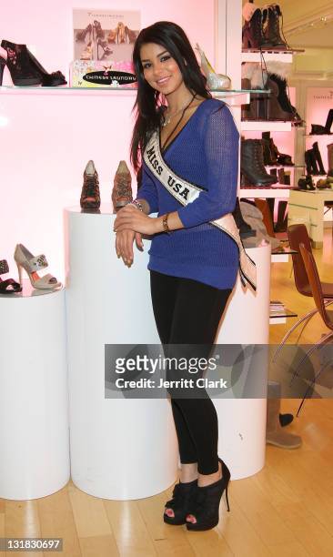 Miss USA 2010, Rima Fakih attends the Chinese Laundry Fall 2011 Shoe Collection launch at the Chinese Laundry Showroom on February 2, 2011 in New...
