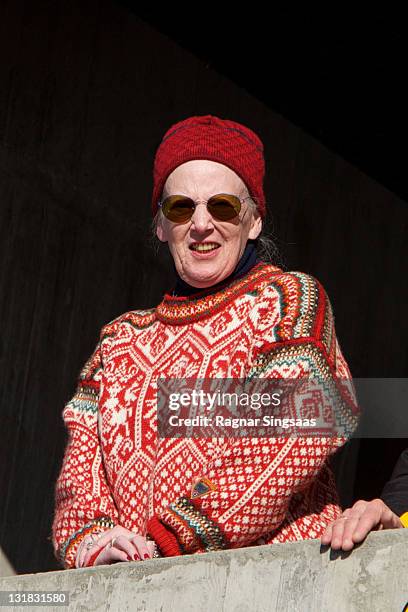 Queen Margrethe II of Denmark attends the Ladie's 30km Mass Start Free in the FIS Nordic World Ski Championships 2011 at Holmenkollen on March 5,...