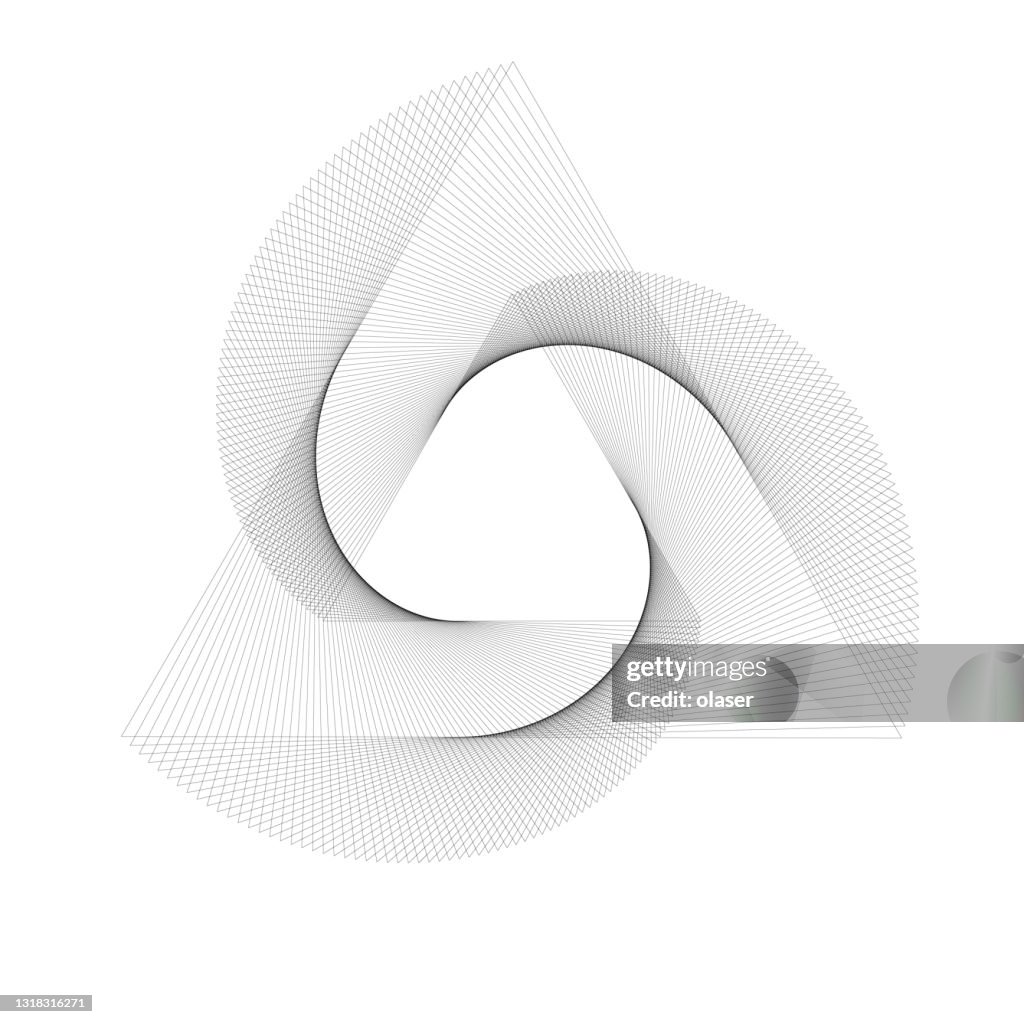 Rotierendes Dreieck, fliegende Linienform