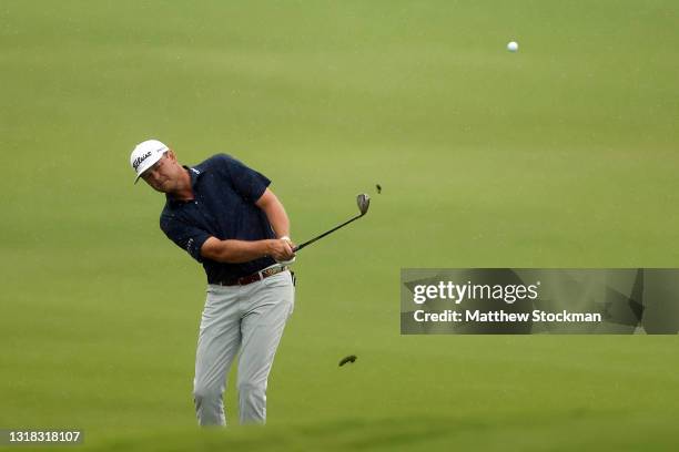 Patton Kizzire chips on the 16th hole during the final round of the AT&T Byron Nelson at TPC Craig Ranch on May 16, 2021 in McKinney, Texas.