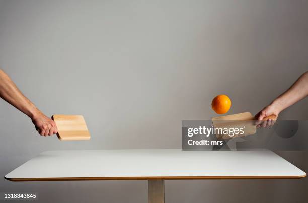 kitchen table tennis - funny ping pong stock pictures, royalty-free photos & images