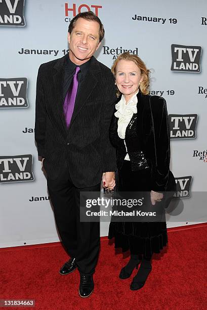 Actor Maxwell Caulfield and actress Juliet Mills attend TV Land's "Hot In Cleveland" And "Retired At 35" Premiere Party at Sunset Tower on January...