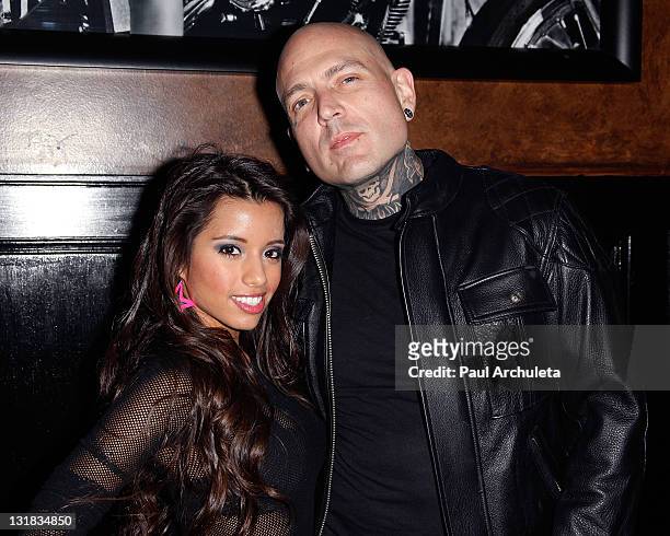 Musician Evan Seinfeld and Actress Lupe Fuentes attend Etty Farrell's Rock 'N' Roll Birthday bash at 1616 Restaurant & Club on December 9, 2010 in...