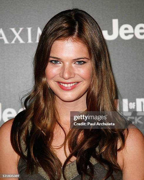 Actress Kat Lang Johnson arrives at the Jeep, Maxim and Call Of Duty Black Ops celebration of the Maximum Warrior Launch at SupperClub Los Angeles on...