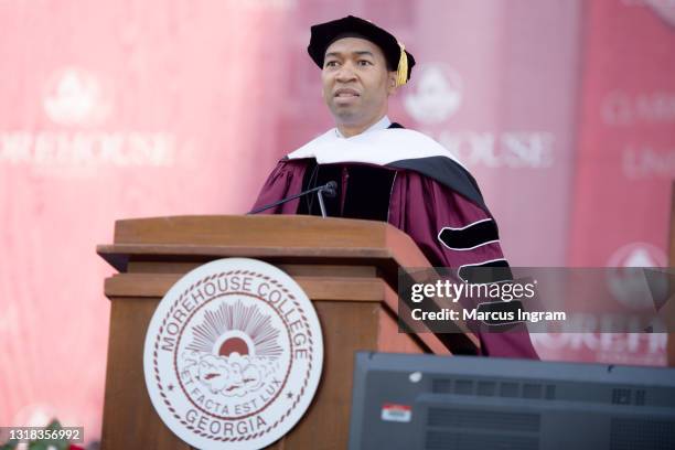 Steven L. Reed, Mayor of Montgomery, Alabama, speaks on stage during the 137th Commencement at Morehouse College on May 16, 2021 in Atlanta, Georgia.