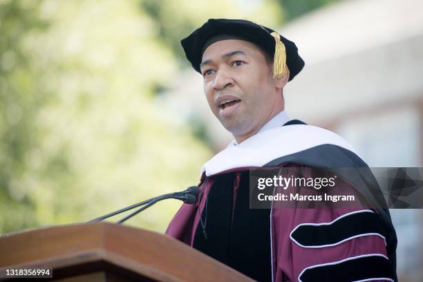 Steven L. Reed, Mayor of Montgomery, Alabama, speaks on stage during the 137th Commencement at Morehouse College on May 16, 2021 in Atlanta, Georgia.