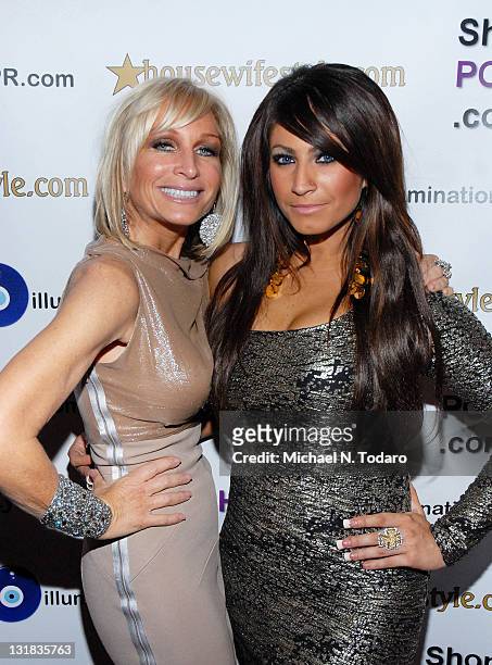 Kim DePaola and Tracy DiMarco attend the New Jersey Housewives Holiday party at Novelli Restaurant on December 12, 2010 in Wayne, New Jersey.