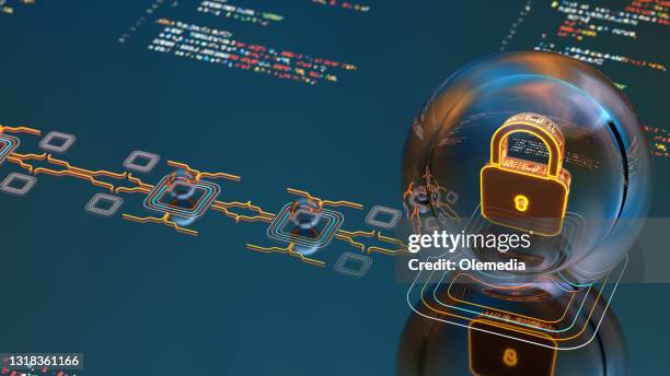 digitale achtergrondbeveiligingssystemen en gegevensbescherming - blockchain stockfoto's en -beelden