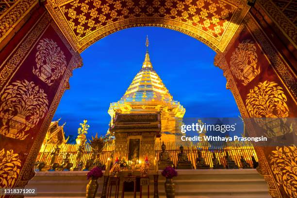 wat phra that doi suthep is a theravada buddhist temple near chiang mai, thailand - doi suthep stock pictures, royalty-free photos & images