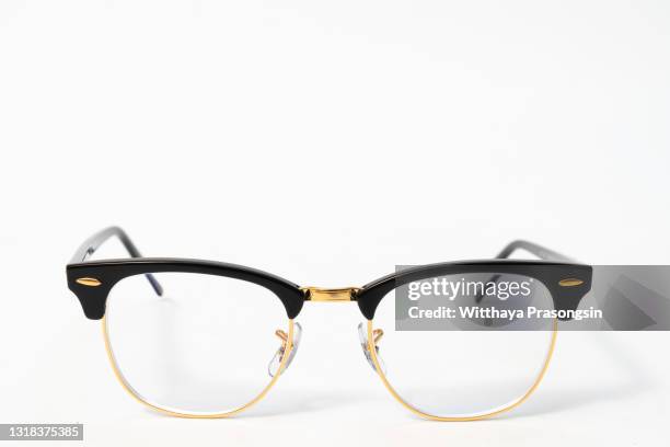 glasses isolated on white with clipping path. - bril stockfoto's en -beelden