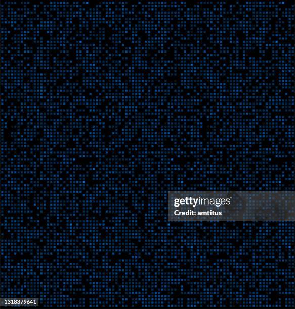 blue pixels pattern - colored blocks falling stock illustrations