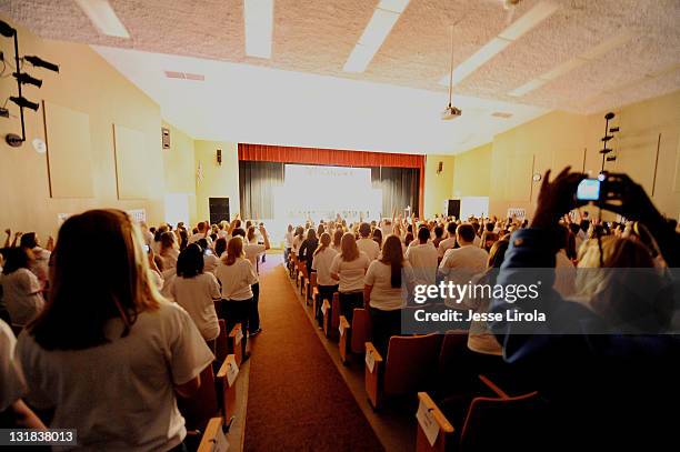 General view of atmosphere during the Big Time Rush Walgreens School Event at Sycamore High School on October 29, 2010 in Sycamore, Illinois.