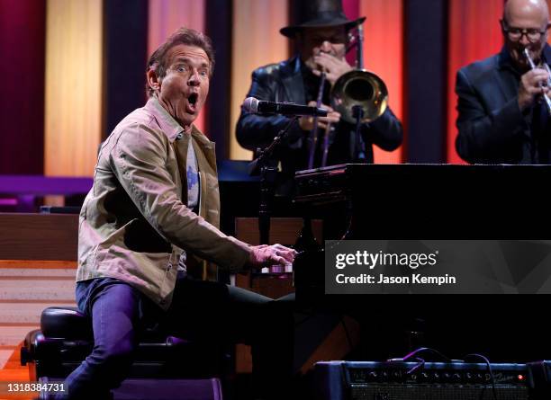 Dennis Quaid performs during America Salutes You Presents: A Tribute To Billy Gibbons, A Live Benefit Concert at The Grand Ole Opry on May 16, 2021...