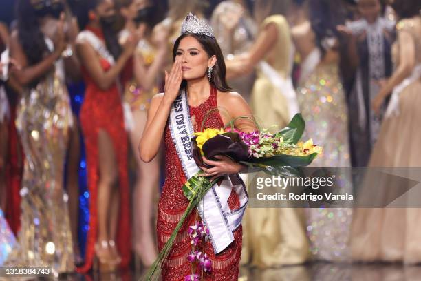 Miss Mexico Andrea Meza is crowned Miss Universe 2020 onstage at the 69th Miss Universe competition at Seminole Hard Rock Hotel & Casino on May 16,...