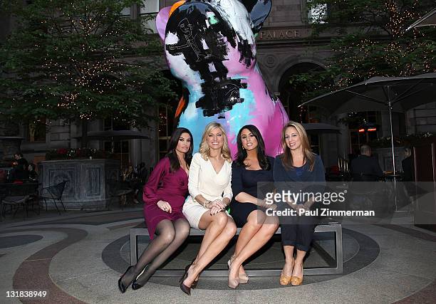 Kimberly Guilfoyle, Ainsley Earhardt, Andrea Tantaros and Lauren Glassberg attend Julien Marinetti's "Doggy John" exhibition opening at The New York...