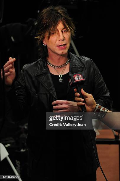 John Rzeznik of the Goo Goo Dolls gives an interview at the Halftime Show during the 2011 Discover Orange Bowl game Stanford Cardinal vs. Virginia...