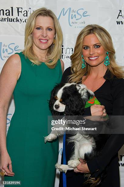 Anchors Cheryl Casone and Courtney Friel attend St. Pawtricks Yappy Hour benefiting the Humane Society of New York at the Muse Hotel on March 16,...