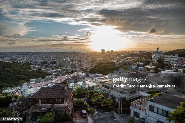 the residential district in naha city of japan - kyushu stock pictures, royalty-free photos & images